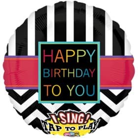 28IN BDAY SING/TUNE CHEVRON p