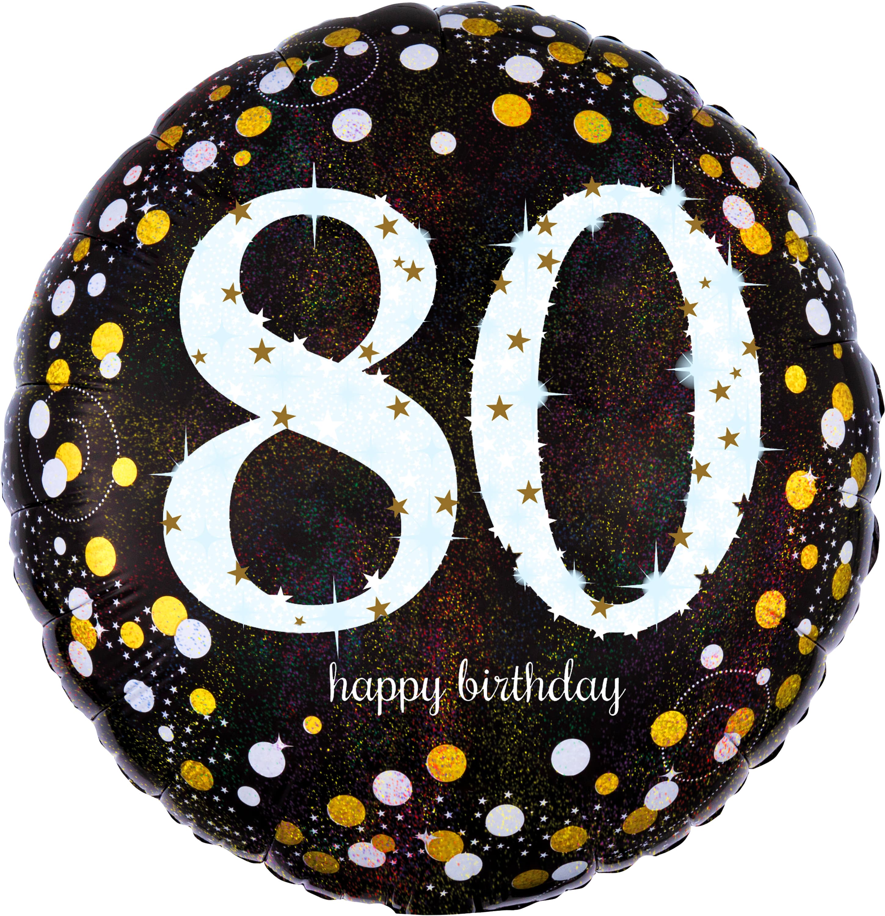 17" birthday black sparkle 80th