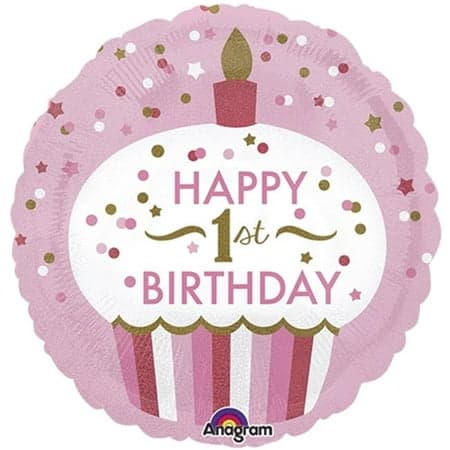 410 P/G SD FL BLLN 1/BDAY GIRL