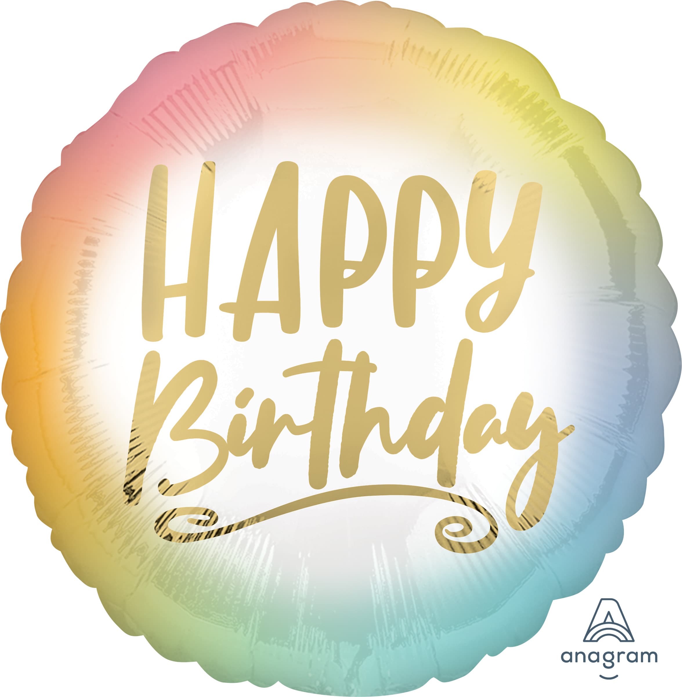 17" HB Pastel/gold writing BALLOON