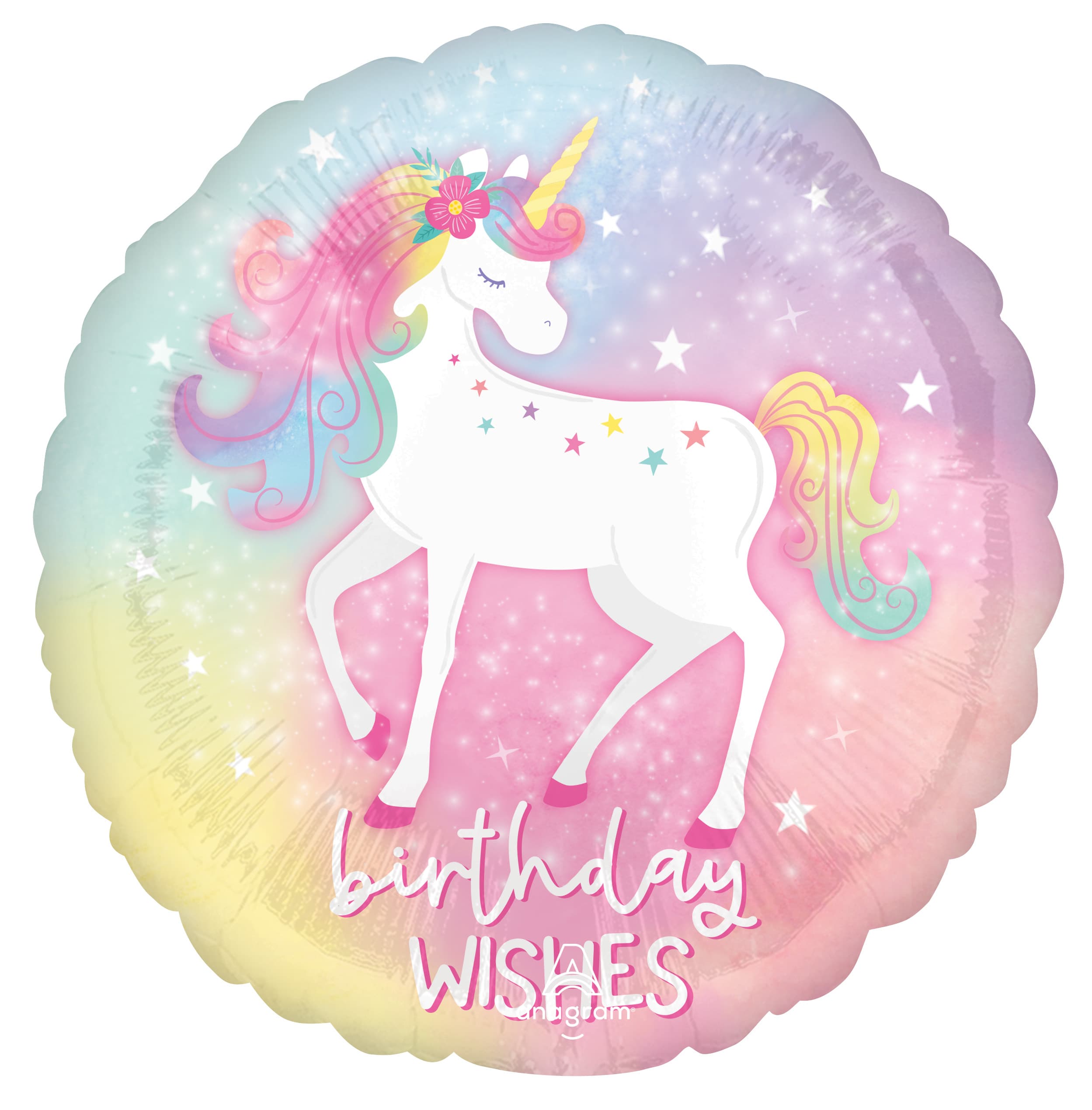 17" Unicorn Birthday Wishes